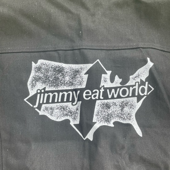 NWOT Jimmy Eat World Denim Jacket Large Big logo back - Picture 4 of 6
